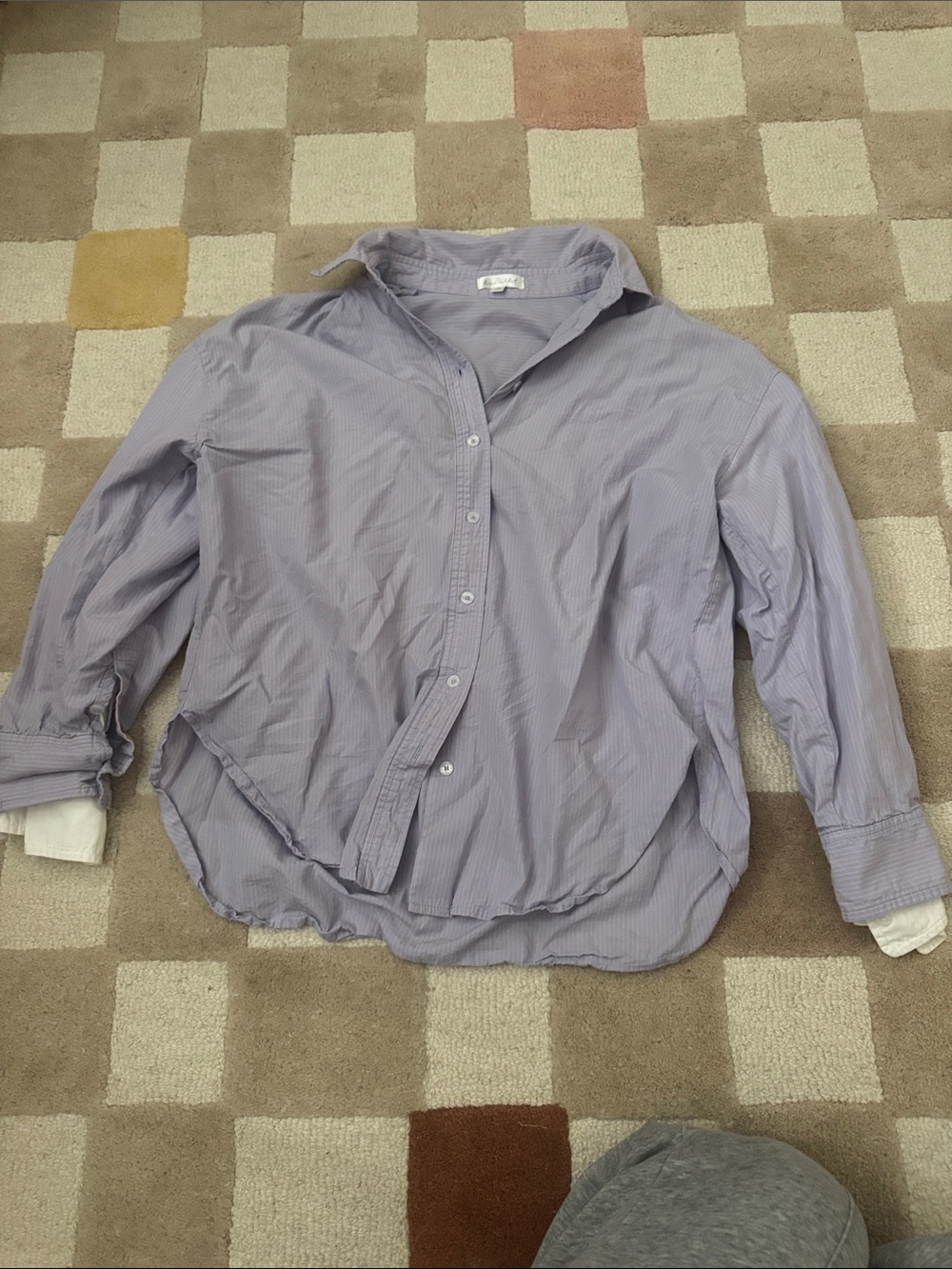 Line & Dot Maxin Shirt in Blue & Coral - Picture 5 of 7